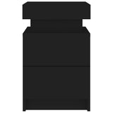 Bedside Cabinets with LED Lights 2 pcs Black 35x39x55 cm 836752