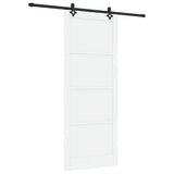 Sliding Door White and Black 93 x 232 cm Solid Pine Wood 3333547