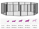 Dog Gate 8 pcs Black 80 x 80 cm Galvanised Steel 892008