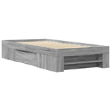 Bed Frame without Mattress Grey Sonoma 100x200 cm Engineered Wood 3295490