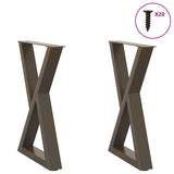 Dining Table Legs 2 pcs Natural Steel 50x cm Steel 4012719