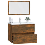 ZNTS 2 Piece Bathroom Furniture Set Smoked Oak Engineered Wood 815735