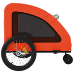 ZNTS Pet Bike Trailer Orange and Grey Oxford Fabric and Iron 93984