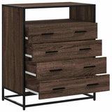Drawer Cabinet Brown Oak 70x41x83.5 cm Engineered Wood 849093