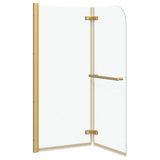 Shower Enclosure Transparent and Gold 120 x 140 cm 42018539