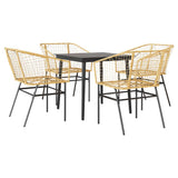 Garden Dining Set Black, Brown 3334493
