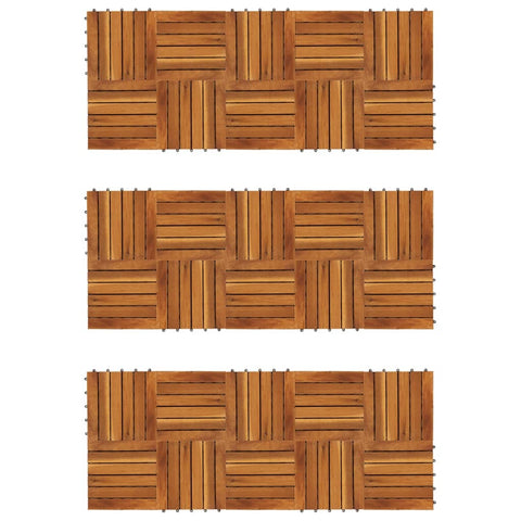 Decking Tiles Vertical Pattern 30 x 30 cm Acacia Set of 30 271791
