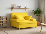 XL Armchair with Cushions Light Yellow Fabric 42043492