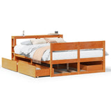 Bed Frame without Mattress Wax Brown 160x200 cm Solid Wood Pine 3306377