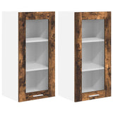 Hanging Cabinet with Storage 2 pcs Smoked Oak 40 x 31 x 80 cm 884307