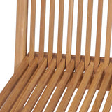 Folding Chair Set of 4 Natural Teak Solid Teak Wood Standard 43040