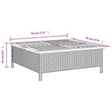 Parasol Base Cover Grey 70x70x25 cm Poly Rattan and Acacia 365953