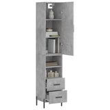 Highboard Concrete Grey 34,5x34x180 cm Engineered Wood 3198925