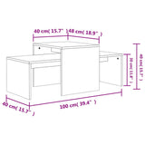 802915 Coffee Table Set Sonoma Oak 100x48x40 cm Engineered Wood
