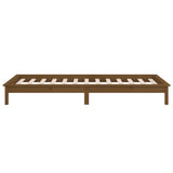 LED Bed Frame without Mattress Honey Brown 75x190cm Solid Wood 820634