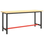 ZNTS Work Bench Frame Matte Black and Matte Red 170x50x79 cm Metal 151452