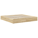 Storage Bed with Headboard White 200 x 200 cm Engineered Wood 3411544
