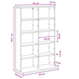 CD Cabinet Grey Sonoma 65 x 23.5 x 97.5 cm Engineered Wood 8012684