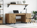 Desk with Shelf Artisan oak 140 x 50 x 75 cm Engineered wood 879529