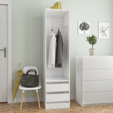 ZNTS Wardrobe with Drawers High Gloss White 50x50x200 cm Engineered Wood 800618