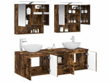 Bathroom Cabinet Set 5 pcs Smoked Oak 50 x 14.5 x 70 cm 3406363