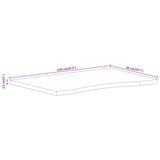 Desk Top with Curve 110x50x2.5 cm Solid Wood Rough Mango 370195