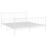 Bed Frame without Mattress White Metal 140x200 cm 324956