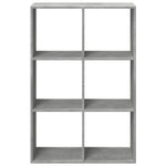 ZNTS Room Divider Bookcase Concrete Grey 69.5x29x103.5 cm Engineered Wood 858015