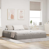 Storage Bed with Mattress Taupe 200 x 200 cm Fabric 3370037
