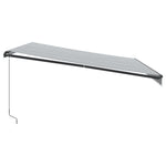 ZNTS Manual Retractable Awning Anthracite&White 450x300 cm 3216145