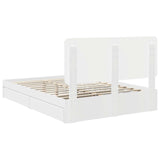 Storage Bed with Headboard White 140 x 190 cm Engineered Wood 3412686