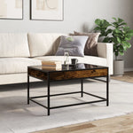 ZNTS Coffee Table with Infinity LED Smoked Oak 70x50x41 cm 847684