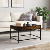 ZNTS Coffee Table with Infinity LED Smoked Oak 70x50x41 cm 847684