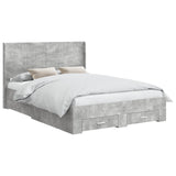 Bed Frame with Storage and Headboard Concrete Grey 3414128