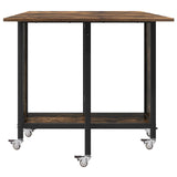 Folding Dining Table with Castors 130 x 80 x 76.5 cm steel PB 8006045
