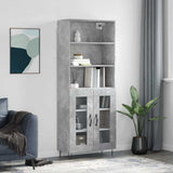 Highboard Concrete Grey 69.5x34x180 cm Engineered Wood 3189313