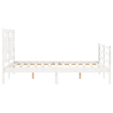 Bed Frame without Mattress White 140x190 cm Solid Wood 3194942