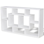 ZNTS Floating Wall Display Shelf 8 Compartments White 242548