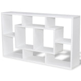 Floating Wall Display Shelf 8 Compartments White 242548