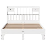 Bed Frame without Mattress White 140x200 cm Solid Wood Pine 3308844