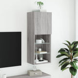 TV Cabinet with LED Lights Grey Sonoma 40.5x30x102 cm 837062