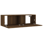 ZNTS 8 Piece TV Cabinet Set Brown Oak Engineered Wood 3114229