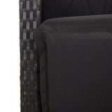 7 Piece Garden Dining Set with Cushions Black Poly Rattan 3212460