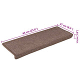 Stair Mats 15 pcs 65x21x4 cm Brown Rectangular Edge 326196