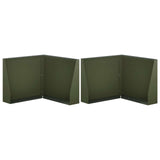 Retaining Wall 2 pcs 50 x 50 x 30 cm Steel Olive Green 8015206