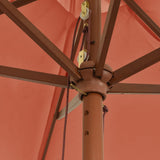 Garden Parasol with Wooden Pole Terracotta 299x240 cm 363172