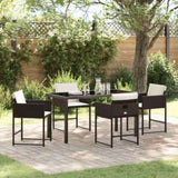 Garden Dining Set 5 pcs Brown Poly Rattan 3380726