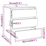 Sideboard High Gloss White 70x41x75 cm Engineered Wood 809752