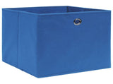 Storage Boxes 10 pcs Blue 32x32x32 cm Fabric 288339