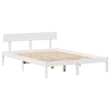Bookcase Bed without Mattress White 140x190 cm Solid Wood Pine 3321771